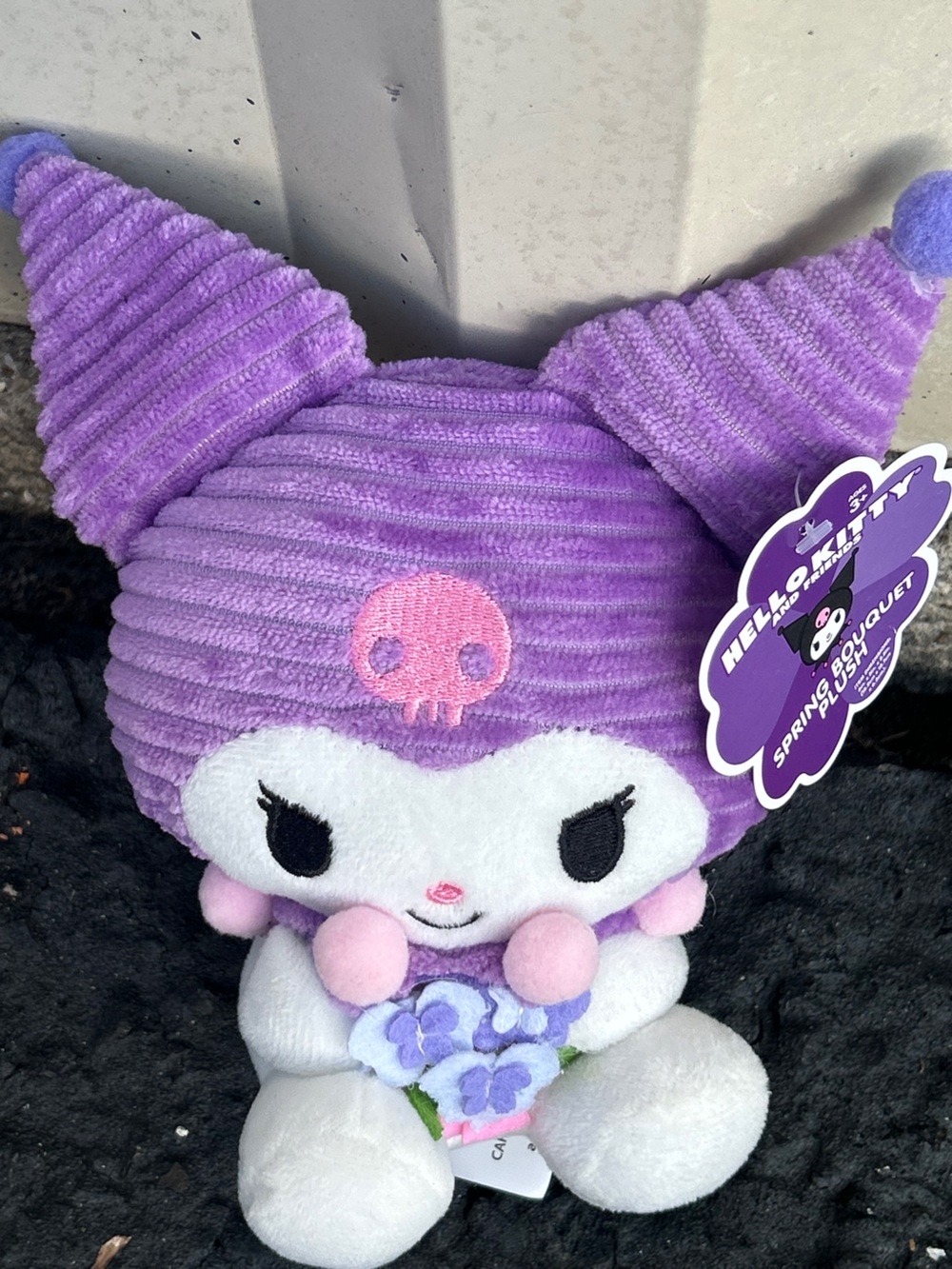 Sanrio Kuromi Purple and White Plush with Pink Accents - Spring Bouquet